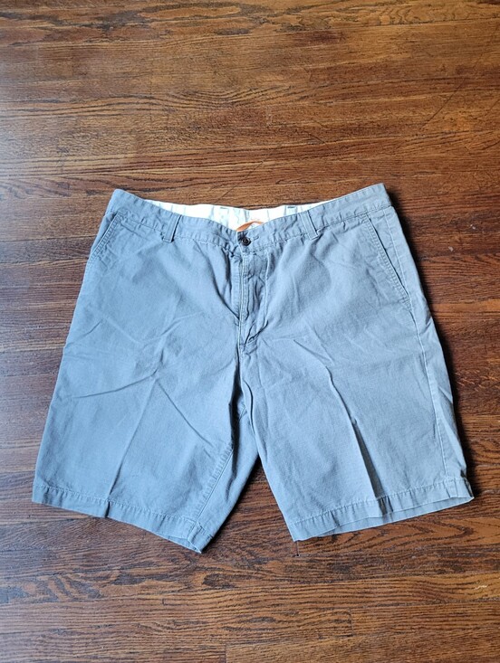 Dockers Other - Dockers Size 40 Flat Front Chino Casual Gray Khaki Cotton Shorts Hiking Outdoor